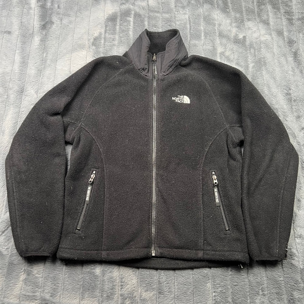 The North Face TKA 100 Fleece Jacket Womens Small Black Full Zip Mock Neck 14080